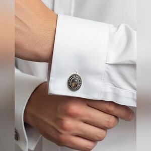 Sterling Silver Cufflinks, Stone Options